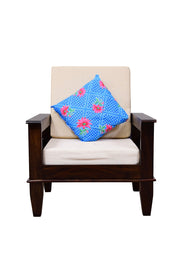 Solid Wood Single Seater Sofa for Living Room in Walnut Finish