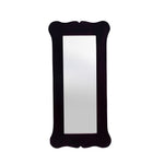 A rectangular wall mirror with a walnut wooden frame, designed for bedroom or bathroom decor.