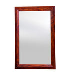 Rectangular wall mirror with a solid maple wood frame, displayed against a white background.