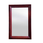 Rectangular wooden frame decorative wall mirror with a maple finish.