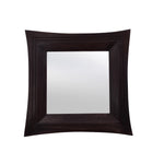 A rectangular walnut finish wooden frame decorative wall mirror.