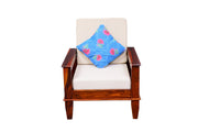 Wooden Single Seater Sofa for Living Room & Home in Maple Finish