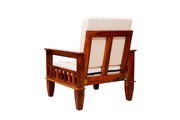 Wooden Single Seater Sofa for Living Room & Home in Maple Finish