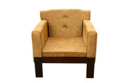 Solid Sheesham Wood Single Seater Sofa for Living Room in Walnut Finish
