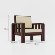 Solid Wood Single Seater Sofa for Living Room Home