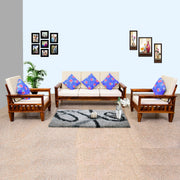 Solid Wood 5 Seater Sofa Set for Living Room & Home in HoneyFinish