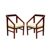 Solid Wood Arm Chair Set of 2 for Living Room in Honey Finish