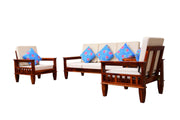 Solid Wood 5 Seater Sofa Set for Living Room & Home in HoneyFinish