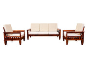 Solid Wood 5 Seater Sofa Set for Living Room & Home in HoneyFinish