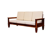 Solid Wood 5 Seater Sofa Set for Living Room & Home in HoneyFinish