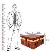 Solid Wood Coffee Table With 4 Stool for Living Room & Hall (Honey Finish)