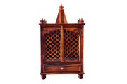 Wooden Tample for Home with Drawer in Honey Finish