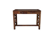 Solid Wood Study Desk with Drawers for Students in Teak Finish