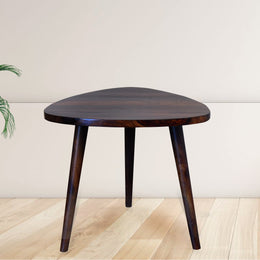Wooden Stool for Living Room in Walnut Finish