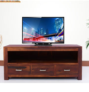 Solid Wood Tv Cabinet With 3 Drawers For Living Room