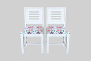 Wooden Dining Chair Set of 2 for Home in White Finish