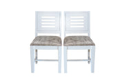Mango Wood Dining Chair Set of 2 for Dining Room in White Finish