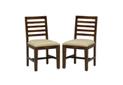 Solid Wood Dining Chair Set of 2 for Home in Walnut Finish