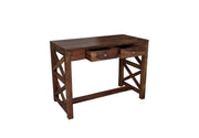 Solid Wood Study Desk with Drawers for Students in Teak Finish