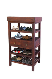 Wooden Shoe Rack with 2 Drawers