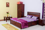 Wooden Queen Size Bed with Storage for Bedroom