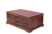 Babool Wood Drawers Storage Box for Living Room in Mahogany Finish