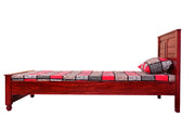 Solid Wood Single Bed for Bedroom in Mahogany Finish