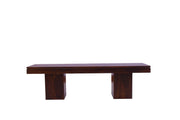 Solid Wood Sitting Bench for Living Room in Mahogany Finish