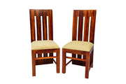 Wooden Dining Chairs Set of 2 for Dining Room & Kitchen in Honey Finish