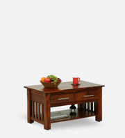 Solid Wood Coffee Table with Drawers for Living Room