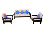 Solid Wood 5 Seater Sofa Set for Living Room & Office (Walnut Finish)