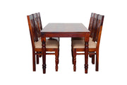 Wooden Dining Table 4 Seater with Cushion Chair for Dining Room