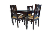 Wooden Dining Table 4 Seater Set for Dining Room in Walnut Finish