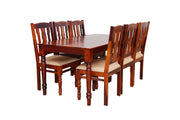 Wooden Dining Table 6 Seater for Dining Room (Honey Finish)