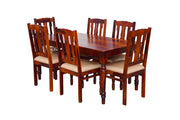 Wooden Dining Table 6 Seater for Dining Room (Honey Finish)