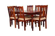 Wooden Dining Table 6 Seater for Dining Room (Honey Finish)