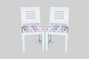 Wooden Dining Chair Set of 2 for Home in White Finish