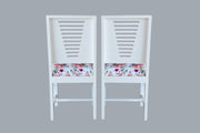 Wooden Dining Chair Set of 2 for Living Room & Dining Room (White Finish)