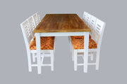 Solid Wood Dining Table 8 Seater for Living Room (White Finish)