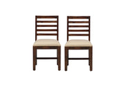 Solid Wood Dining Chair Set of 2 for Home in Walnut Finish