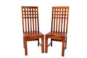 Solid Wood Set of 2 Dining Chairs for Hall & Kitchen in Honey Finish