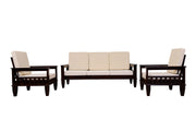 Solid Wood 5 Seater Sofa Set for Living Room & Office (Walnut Finish)