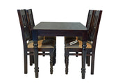 Wooden Dining Table 4 Seater Set for Dining Room in Walnut Finish