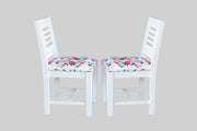Wooden Dining Chair Set of 2 for Home in White Finish