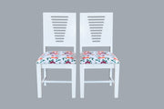 Wooden Dining Chair Set of 2 for Living Room & Dining Room (White Finish)