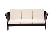 Solid Wood 5 Seater Sofa Set for Home/Office 3+1+1 Sofa Set (Walnut Finish)