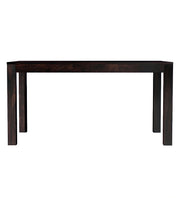 Wooden 6 Seater Dining Table with Chairs for Home in Walnut Finish