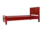 Solid Wood Single Bed for Bedroom in Mahogany Finish