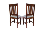 Wooden Dining Chair Set of 2 for Living Room in Teak Finish