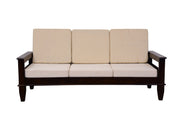 Solid Wood 5 Seater Sofa Set for Living Room & Office (Walnut Finish)